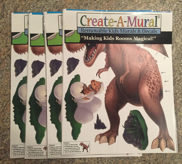 Dinosaur T-Rex Daddy n' Baby Footprints Wall Decals