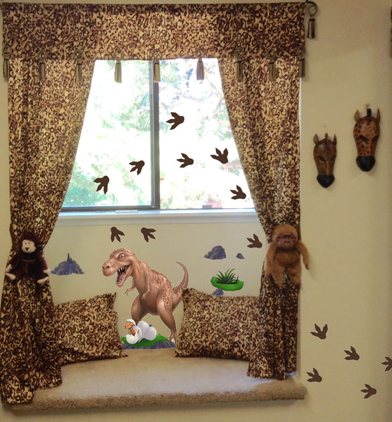 Dinosaur T-Rex Daddy n' Baby Footprints Wall Decals