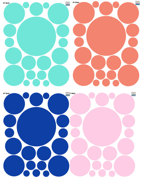 Pretty Party Confetti Colored Polka Dot Wall Decals Toddler Room (4-BMCsP)