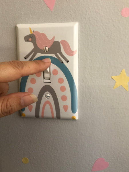 Boho Unicorn Rainbow Light Switch Cover Plate