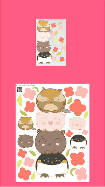 Kawaii Animal Wall Decals