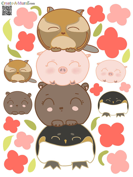 Kawaii Animal Wall Decals
