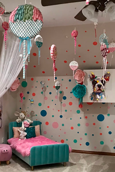 Pretty Party Confetti Colored Polka Dot Wall Decals Toddler Room (4-BMCsP)