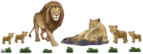 Lion Family Wall Decals for Kids Rooms