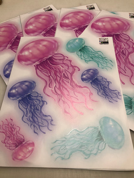 Jelly Fish Wall Decal & Mermaid Scale Room Decor