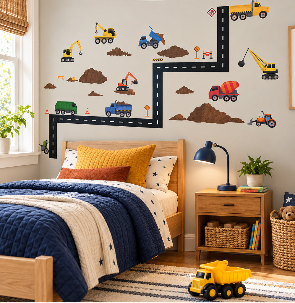 Truck Wall Decals Construction Boys Room Wall Decor Stickers