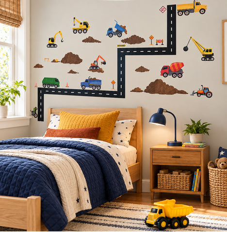 Truck Wall Decals Construction Boys Room Wall Decor Stickers