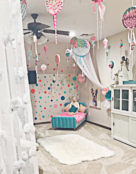 Pretty Party Confetti Colored Polka Dot Wall Decals Toddler Room (4-BMCsP)