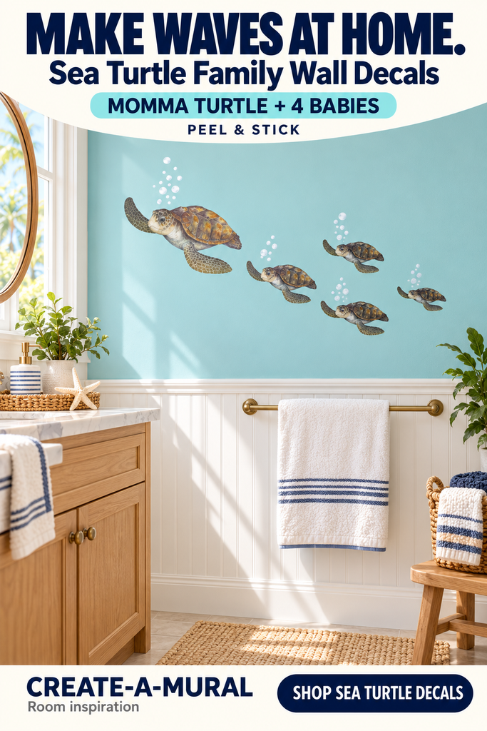 Sea Turtle Family Wall Decals