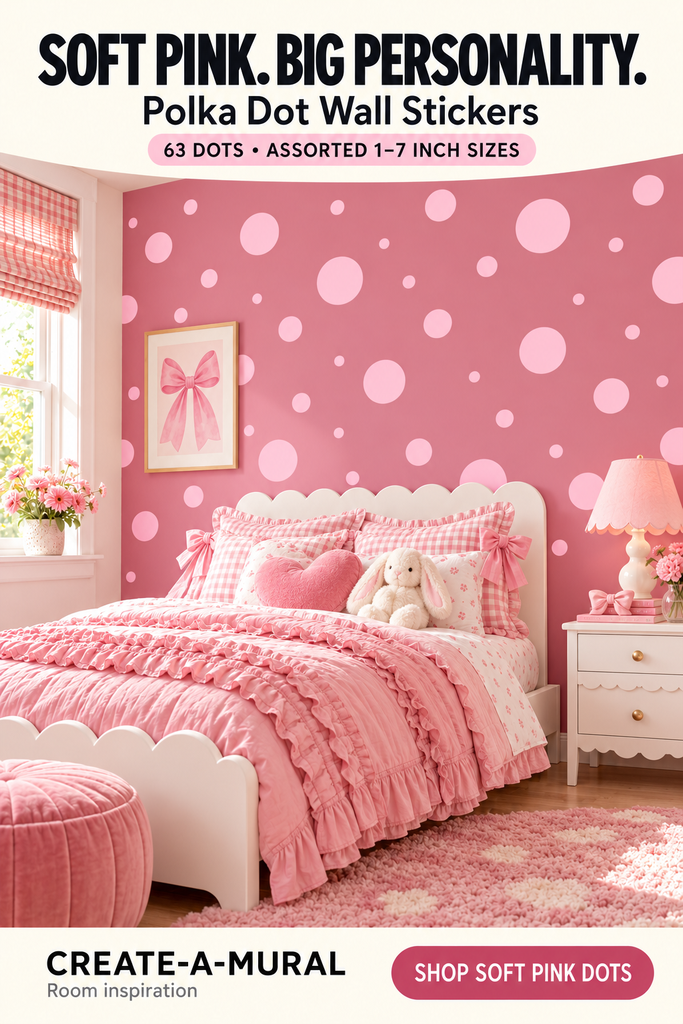 Soft Pink Polka Dot Wall Stickers