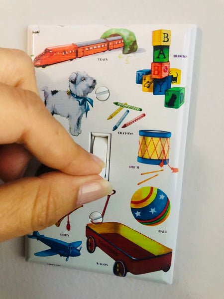 Vintage Toys Nursery Wall Light Switch Plate