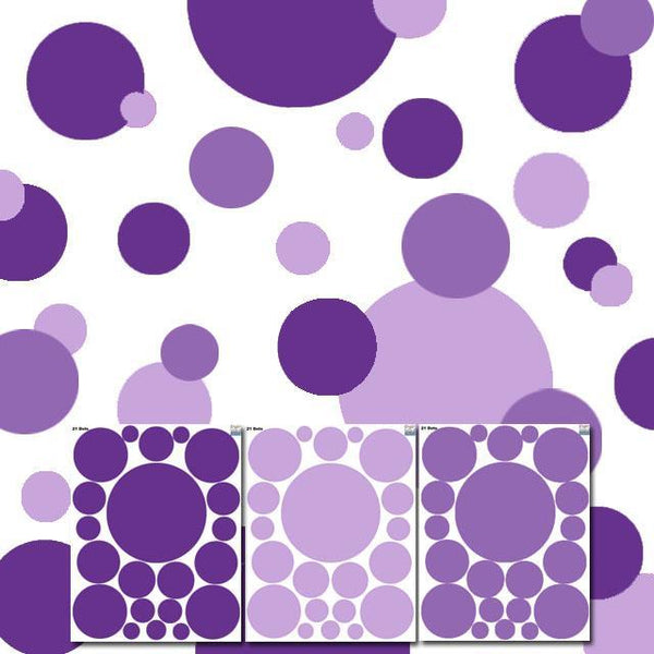 Purple Dot Wall Decals (3) Purple Wall Dots - Kids Room Mural Wall Decals