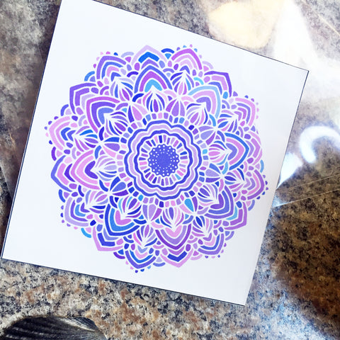 Mandela Flower Water Bottle Decal - Kids Room Mural Wall Decals