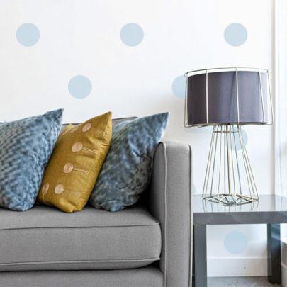 Soft Blue Room Dot Decals - Kids Room Mural Wall Decals