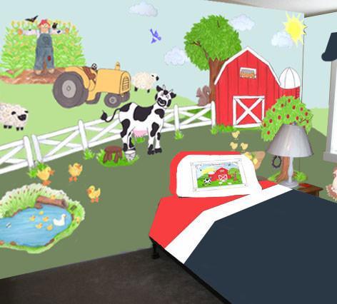 Barnyard Mural Kit -Kids Room Wall Mural - Create-A-Mural
