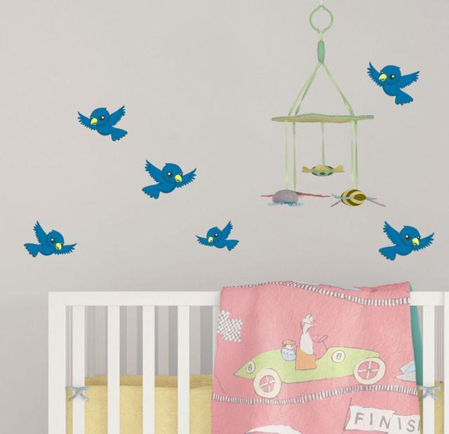 Cute Bird Wall Decals - Kids Room Mural Wall Decals