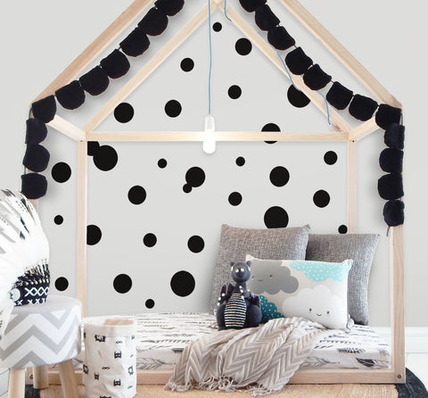 Black Polka Dot Wall Decals (63) Wall Dot Wall Stickers - Create-A-Mural