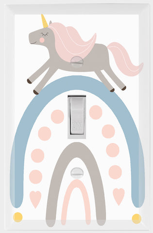 Boho Unicorn Rainbow Light Switch Cover Plate
