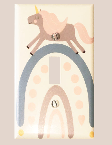 Boho Unicorn Rainbow Light Switch Cover Plate