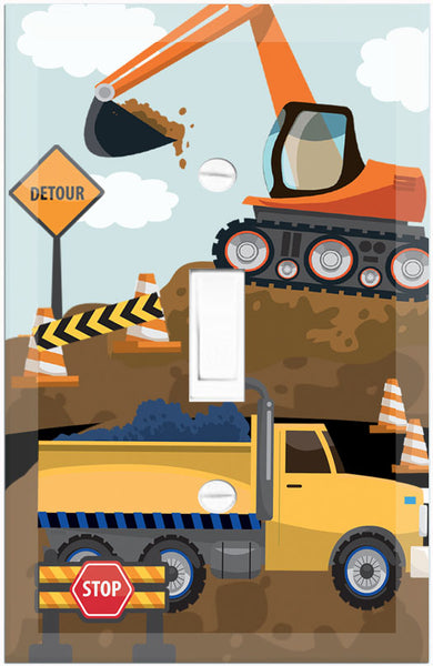 Construction Truck Boys Room Light Switch Cover