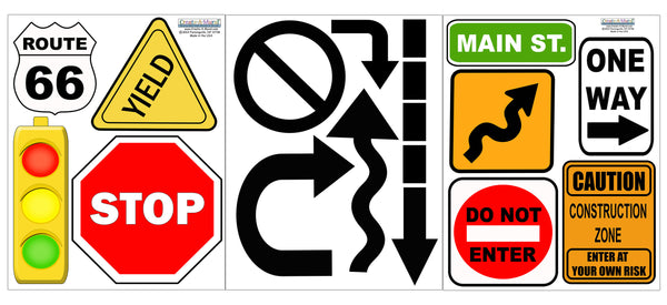 Traffic Road Sign Room Decor Kit