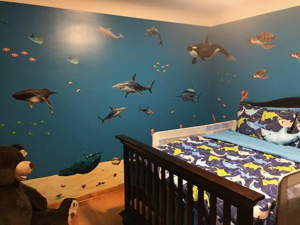 Ocean Mural -Kids Peel and Stick Undersea Wall Mural - Create-A-Mural
