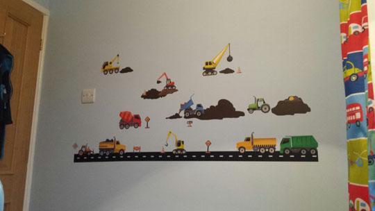 Truck Wall Decals Construction Boys Wall Decor Stickers - Kids Room Mural Wall Decals