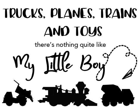 Boys Wall Decals Trucks Trains Quote - Kids Room Mural Wall Decals