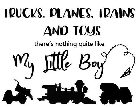 Boys Wall Decals Trucks Trains Quote - Kids Room Mural Wall Decals