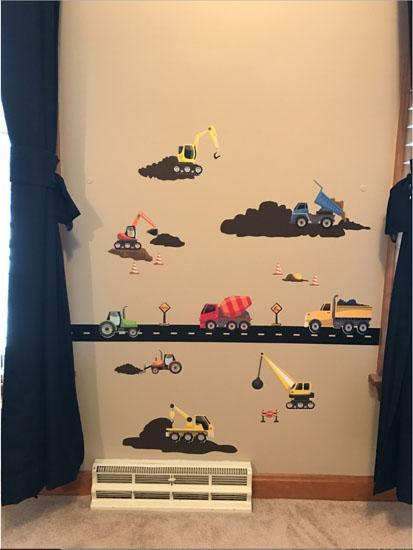 Truck Wall Decals Construction Boys Wall Decor Stickers - Kids Room Mural Wall Decals