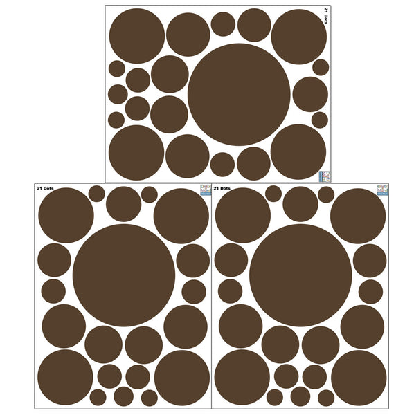 Polka Dot Wall Decals (63) Brown Dot Wall Decor Stickers - Create-A-Mural