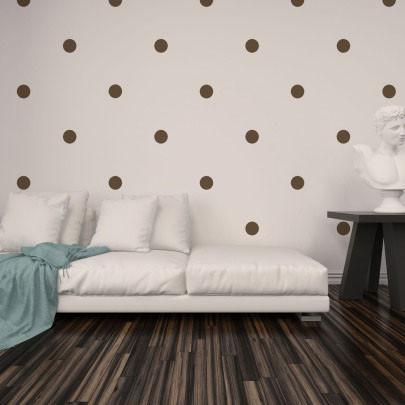 Brown Room Dots - Kids Room Mural Wall Decals