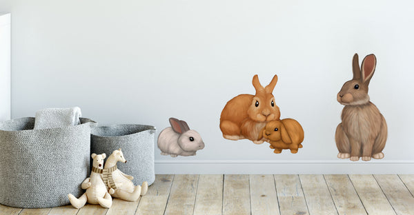 Bunny Rabbit Wall Decals ~Kids Room Animal Wall Stickers - Kids Room Mural Wall Decals