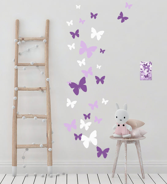 Purple Butterfly Room Kit Bundle: Wall Decals, Light Switch, Prints