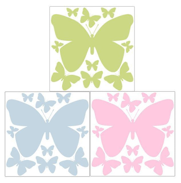 Butterfly Wall Decals-Soft Pink,Baby Blue & Sage Green - Create-A-Mural