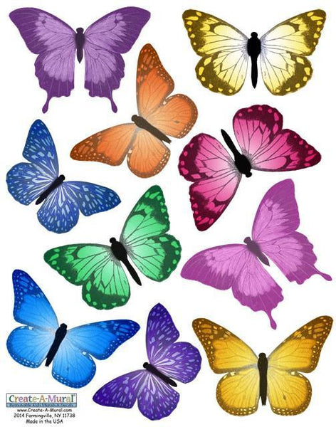 Colorful Butterfly Wall Decals - Kids Room Mural Wall Decals