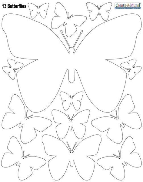 Butterfly Wall Decals -Black & White - Kids Room Mural Wall Decals