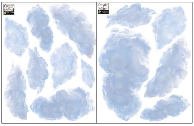 Ceiling Clouds Decals - Kids Room Mural Wall Decals