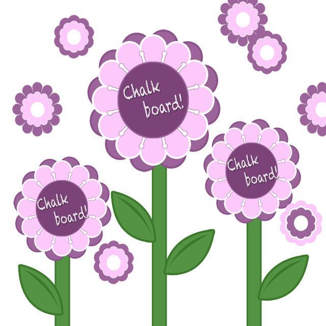 Chalkboard Flower Garden Decals - Create-A-Mural