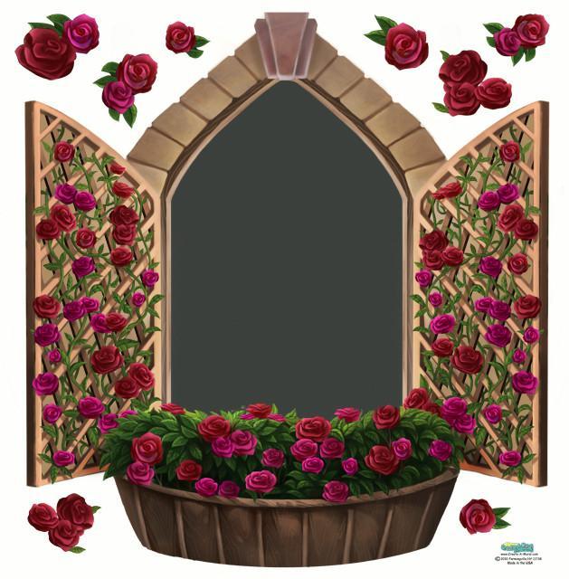 Rose Window Chalkboard Mural - Kids Room Mural Wall Decals