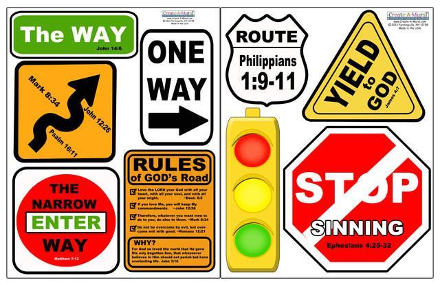 Christian Street Sign Decals - Kids Room Mural Wall Decals