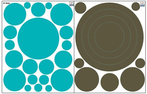 Fun Circle Rings & Dot Decals -Brown/Teal - Create-A-Mural