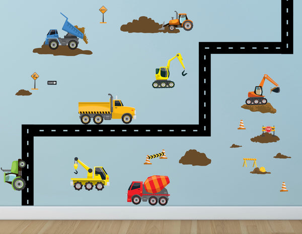 Truck Wall Decals Construction Boys Wall Decor Stickers