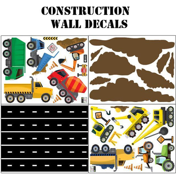 Truck Wall Decals Construction Boys Wall Decor Stickers - Kids Room Mural Wall Decals
