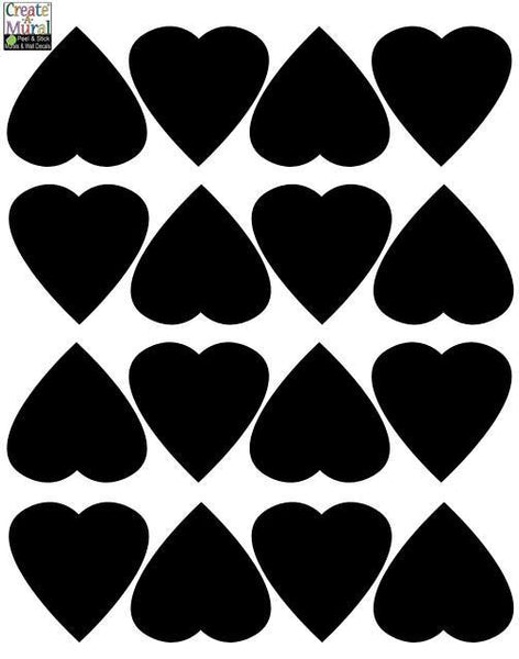 Cute Black Heart Wall Decals - Kids Room Mural Wall Decals