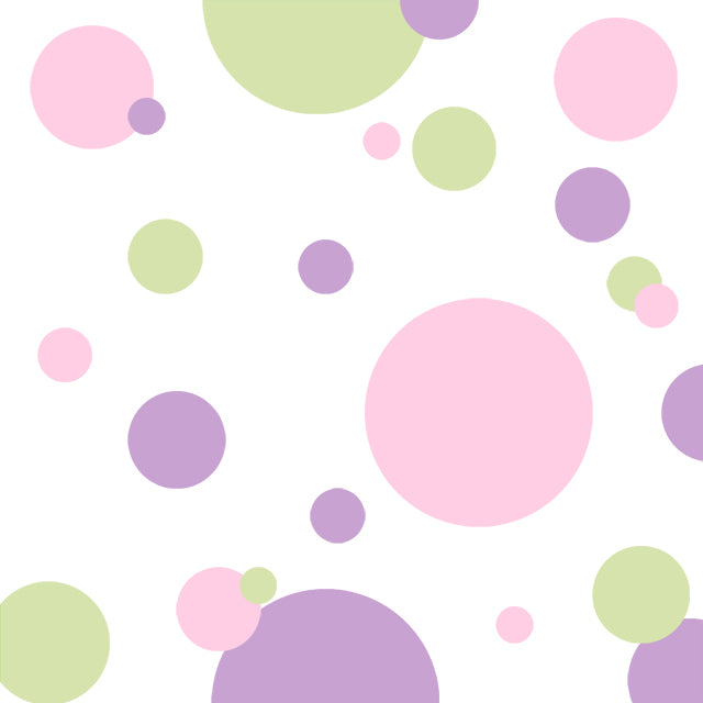 Wall Polka Dots-Soft Pink Lavender & Sage Green Peel and Stick Dot Decals - Kids Room Mural Wall Decals