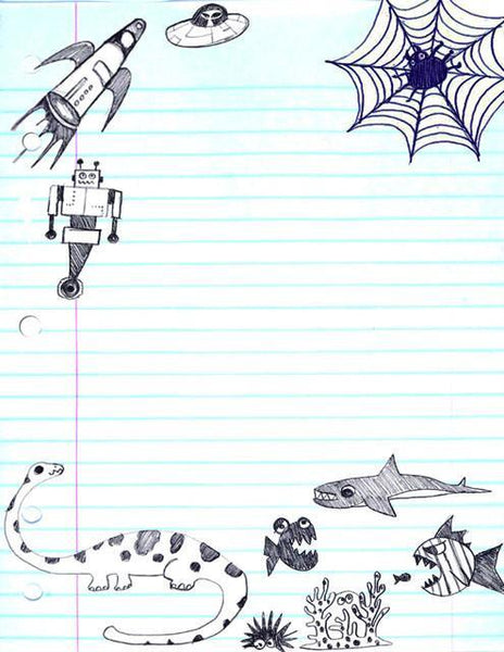 Dry Erase Locker Doodle Boys Decal - Kids Room Mural Wall Decals