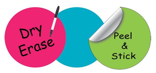 Dry Erase Dot Wall Decals: Peel & Stick, Writable, Erasable (Tropical) - Kids Room Mural Wall Decals