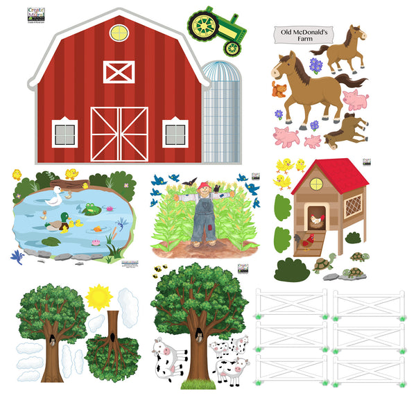 Barnyard Mural Kit -Kids Room Wall Mural - Create-A-Mural