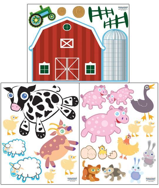 Farm Animals Wall Decals - Create-A-Mural